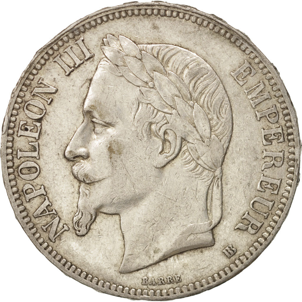 France, Napoléon III, 5 Francs, 1867, Strasbourg, EF(40-45), Silver, KM:799.2