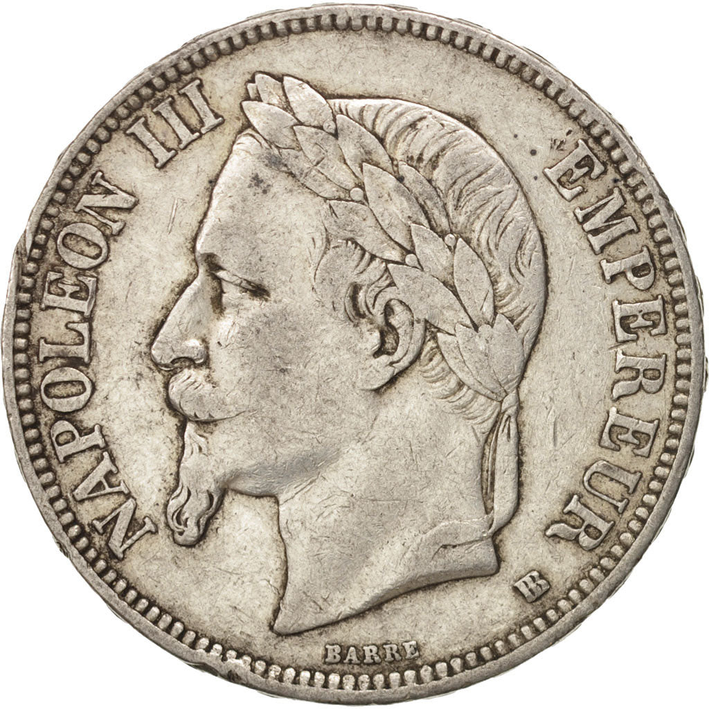 France, Napoléon III, 5 Francs, 1868, Strasbourg, VF(30-35), Silver, KM:799.2