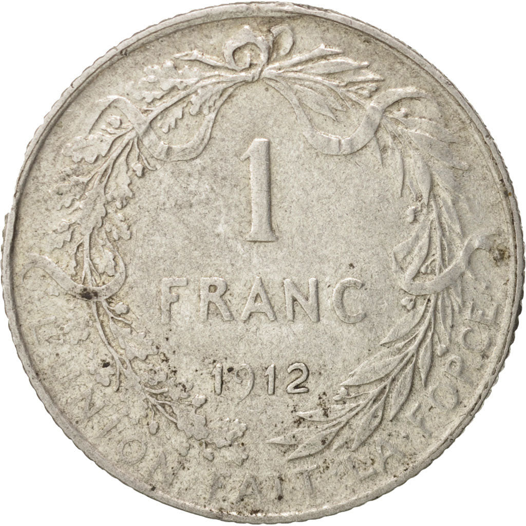 Coin, Belgium, Franc, 1912, AU(50-53), Silver, KM:72