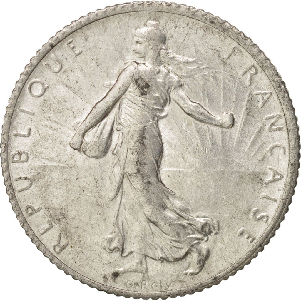 France, Semeuse, Franc, 1920, Paris, AU(50-53), Silver, KM:844.1