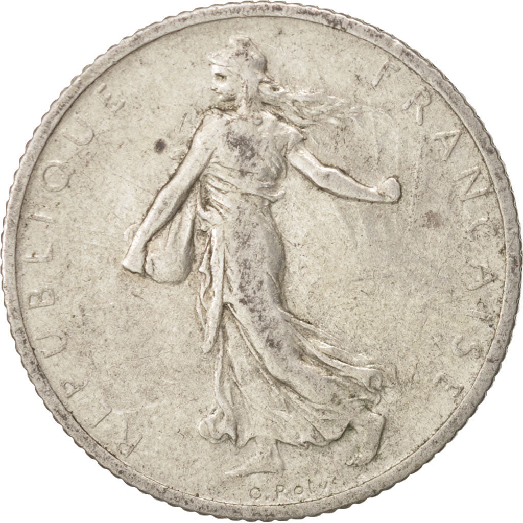 Coin, France, Semeuse, Franc, 1912, Paris, EF(40-45), Silver, KM:844.1