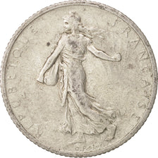 Coin, France, Semeuse, Franc, 1912, Paris, EF(40-45), Silver, KM:844.1