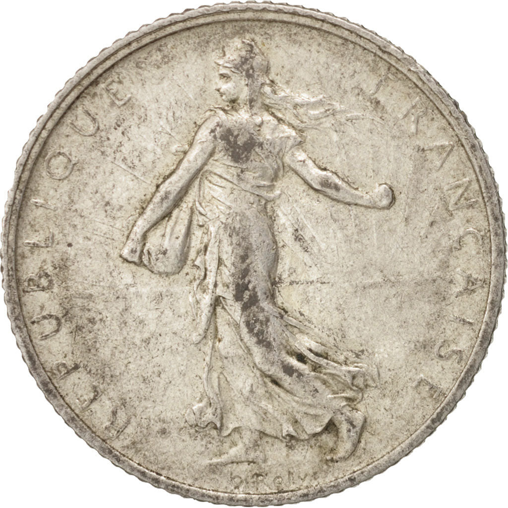 France, Semeuse, Franc, 1911, Paris, EF(40-45), Silver, KM:844.1