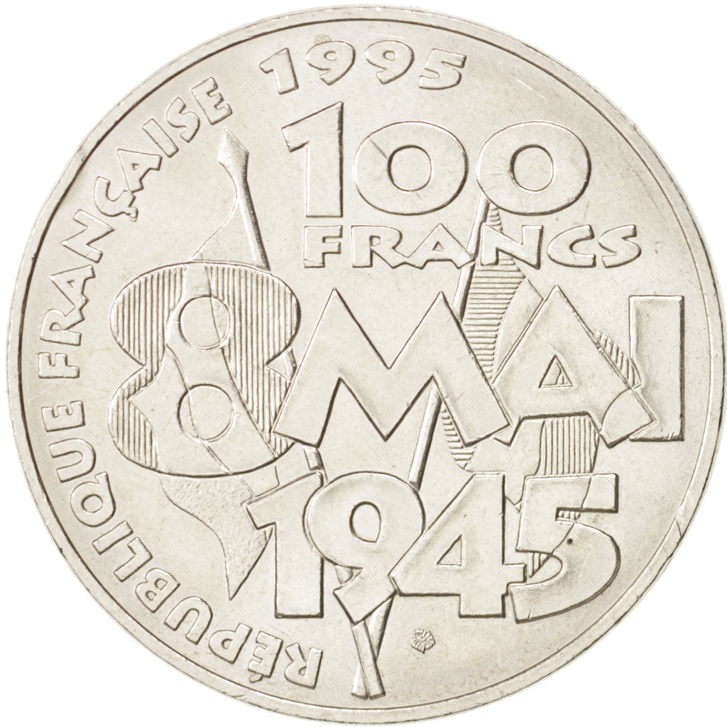 Francia, 8 mai 1945, 100 Francs, 1995, BB+, Argento, KM:1116.2