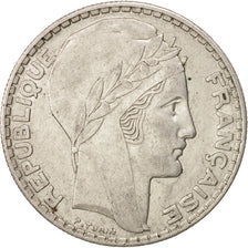 France, Turin, 20 Francs, 1938, Paris, AU(50-53), Silver, KM:879