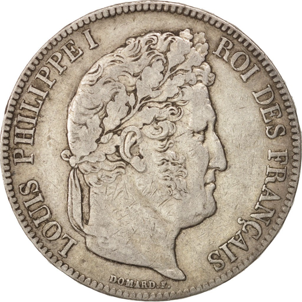 Coin, France, Louis-Philippe, 5 Francs, 1837, Paris, VF(30-35), Silver, KM:749.1