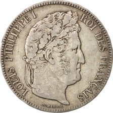 Coin, France, Louis-Philippe, 5 Francs, 1837, Paris, VF(30-35), Silver, KM:749.1