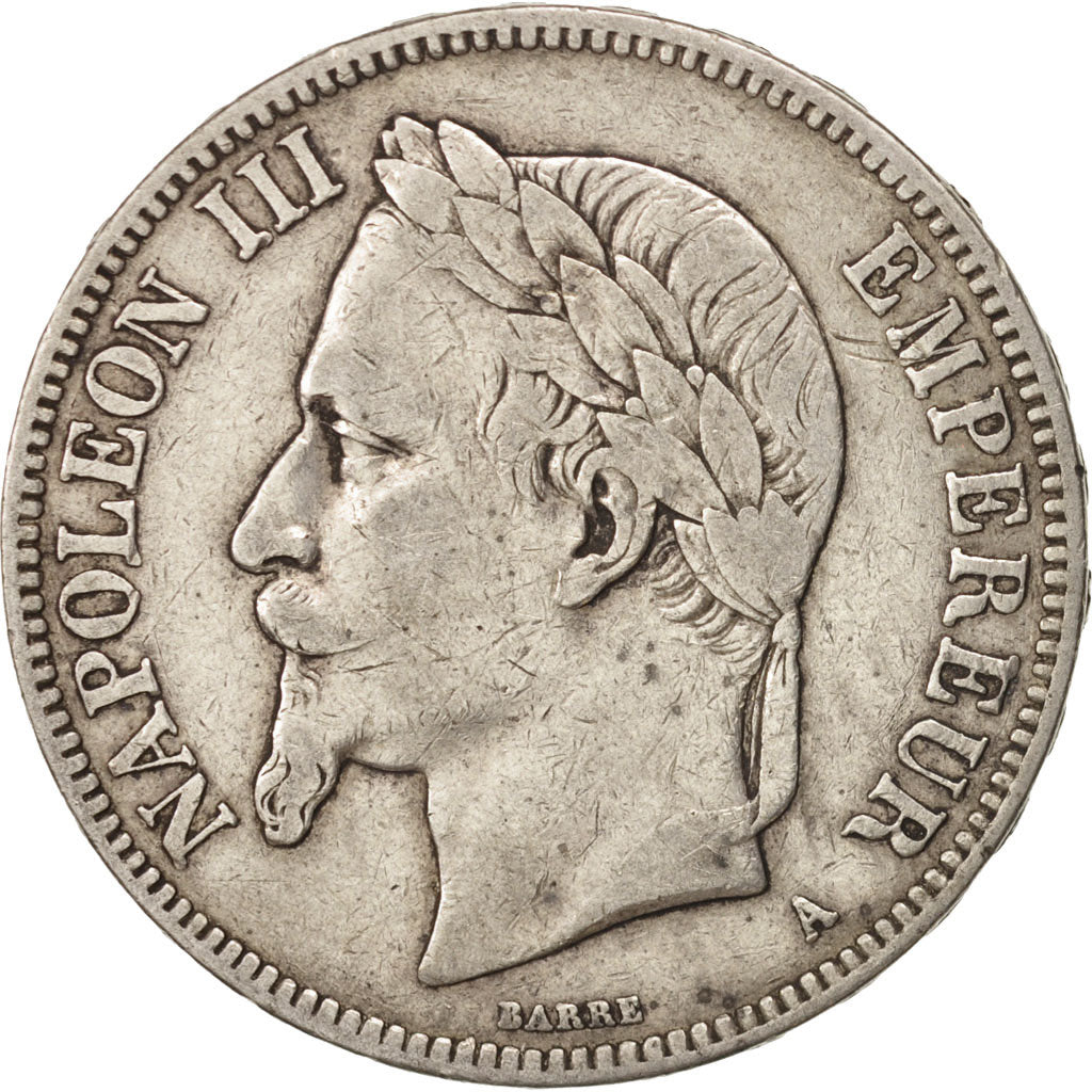 France, 5 Francs, 1870, Paris, VF(30-35), Silver, KM:799.1