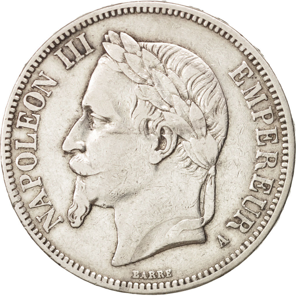 France, 5 Francs, 1867, Paris, VF(30-35), Silver, KM:799.1