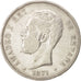Coin, Spain, Amadeao I, 5 Pesetas, 1871, Madrid, VF(30-35), Silver, KM:666