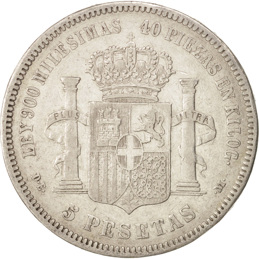 Spain, Amadeao I, 5 Pesetas, 1871, Madrid, VF(30-35), Silver, KM:666