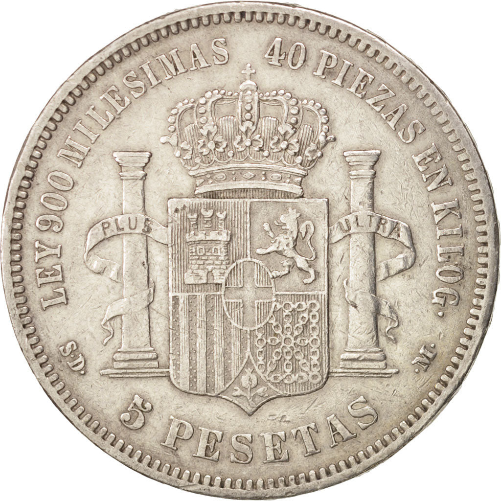 Spain, Amadeao I, 5 Pesetas, 1871, Madrid, VF(30-35), Silver, KM:666