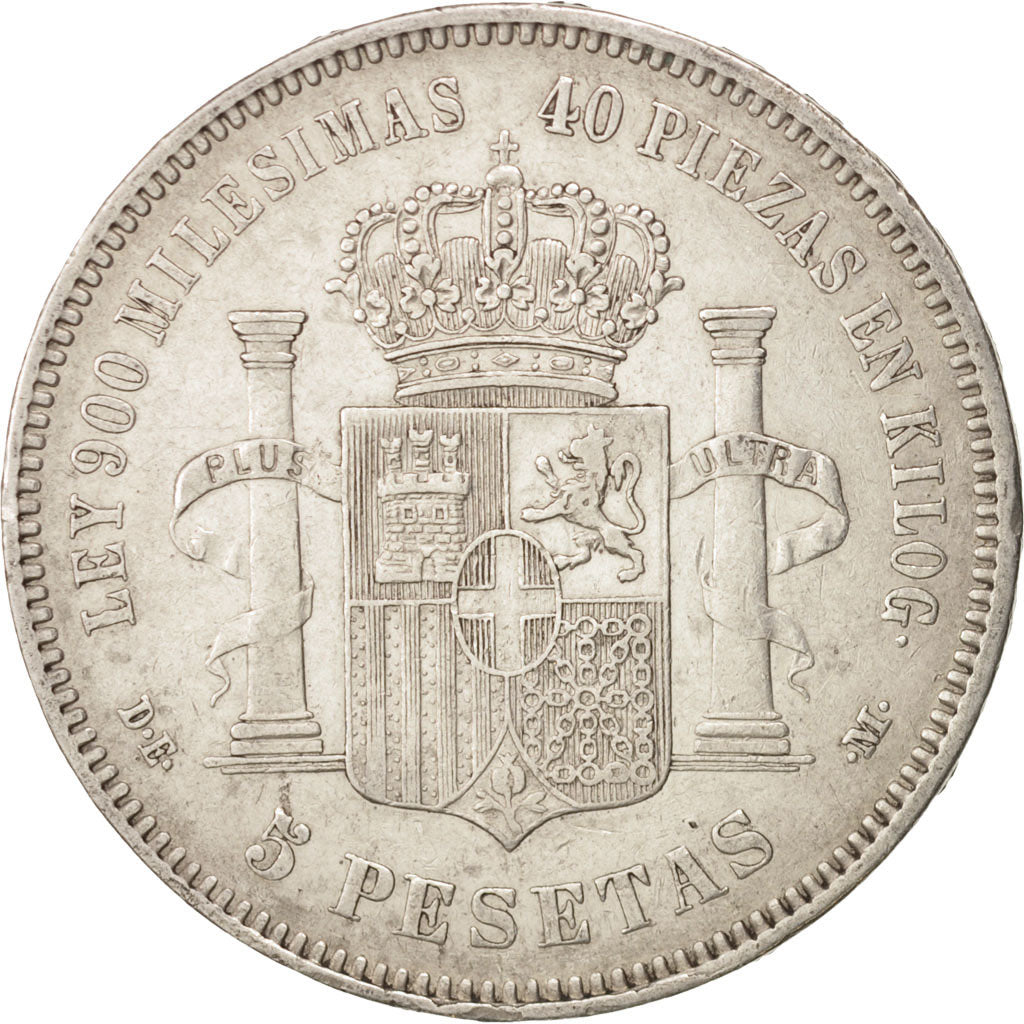 Spain, Amadeao I, 5 Pesetas, 1871, Madrid, EF(40-45), Silver, KM:666