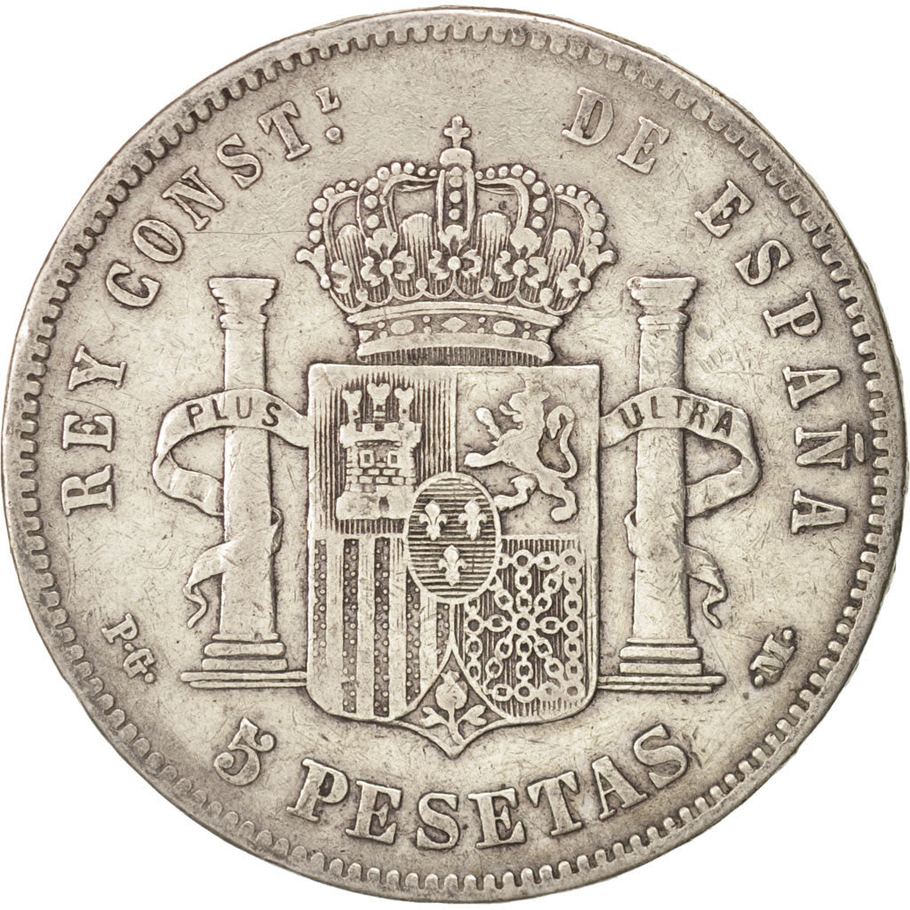 Spanien, Alfonso XIII, 5 Pesetas, 1892, Madrid, S+, Silber, KM:700