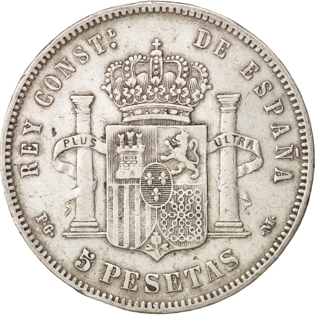 Monnaie, Espagne, Alfonso XIII, 5 Pesetas, 1892, Madrid, TTB, Argent, KM:700