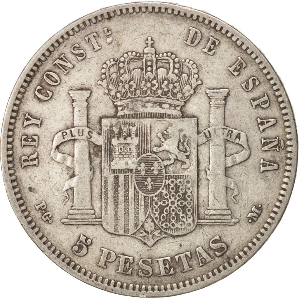 Moneta, Spagna, Alfonso XIII, 5 Pesetas, 1892, Madrid, BB, Argento, KM:700