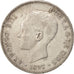 Coin, Spain, Alfonso XIII, 5 Pesetas, 1897, Valencia, EF(40-45), Silver, KM:707