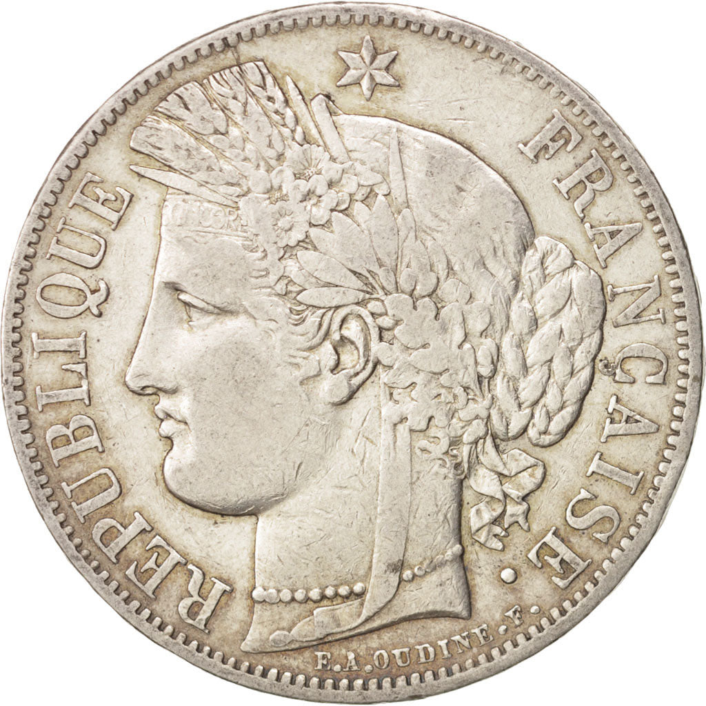 Monnaie, France, Cérès, 5 Francs, 1850, Strasbourg, TTB, Argent, KM:761.2
