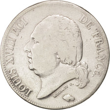 France, Louis XVIII, 5 Francs, 1822, Paris, VF(20-25), Silver, KM 711.1