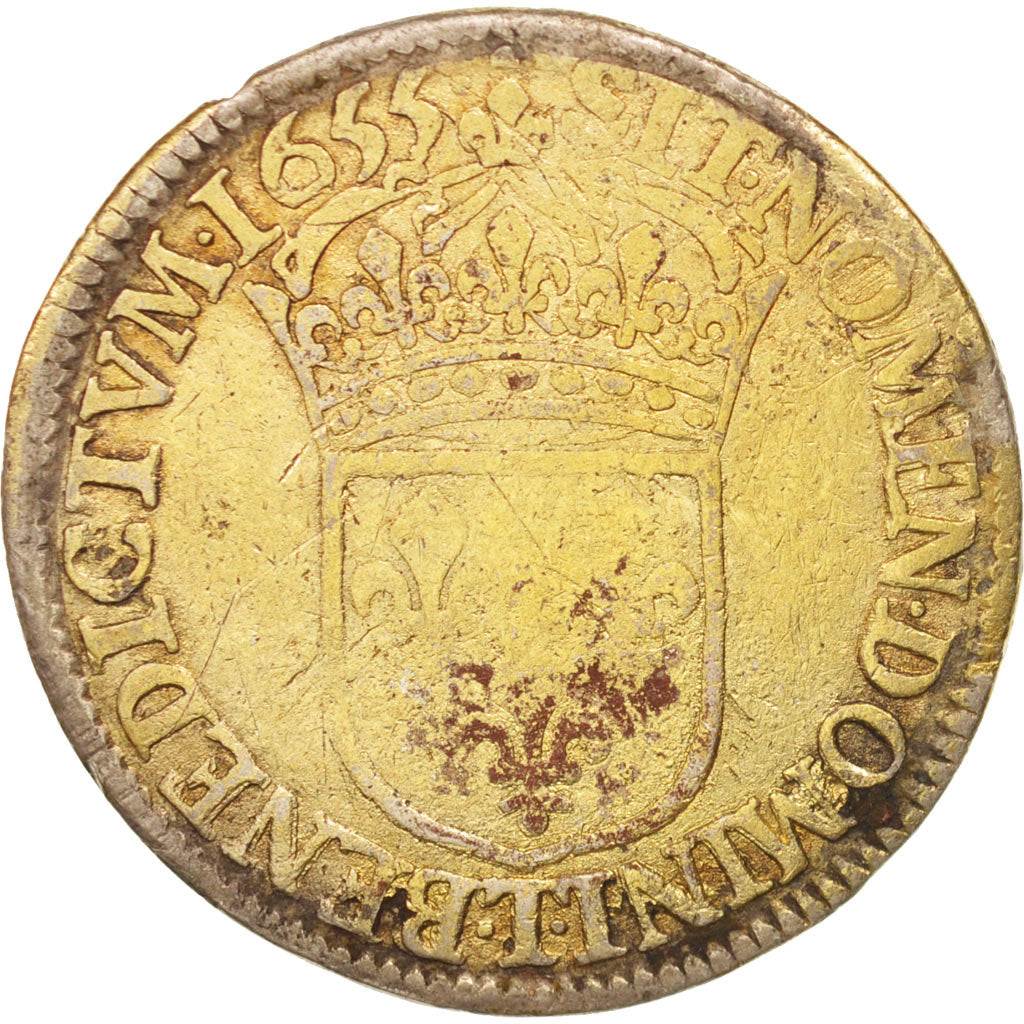 Frankreich, Louis XIV, 1/2 Écu à la mèche longue,1655,SGE+,KM 164.20