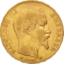 Moneta, Francia, Napoleon III, Napoléon III, 20 Francs, 1855, Strasbourg, BB