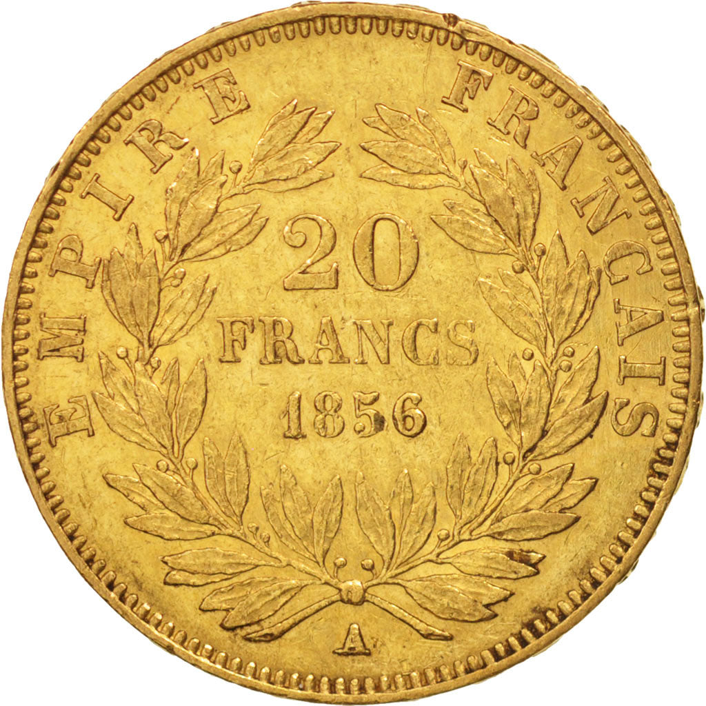 Coin, France, Napoleon III, Napoléon III, 20 Francs, 1856, Paris, EF(40-45)