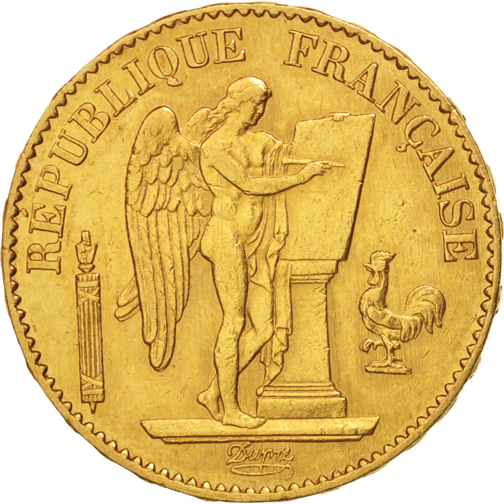 Munten, Frankrijk, Génie, 20 Francs, 1876, Paris, ZF, Goud, KM:825