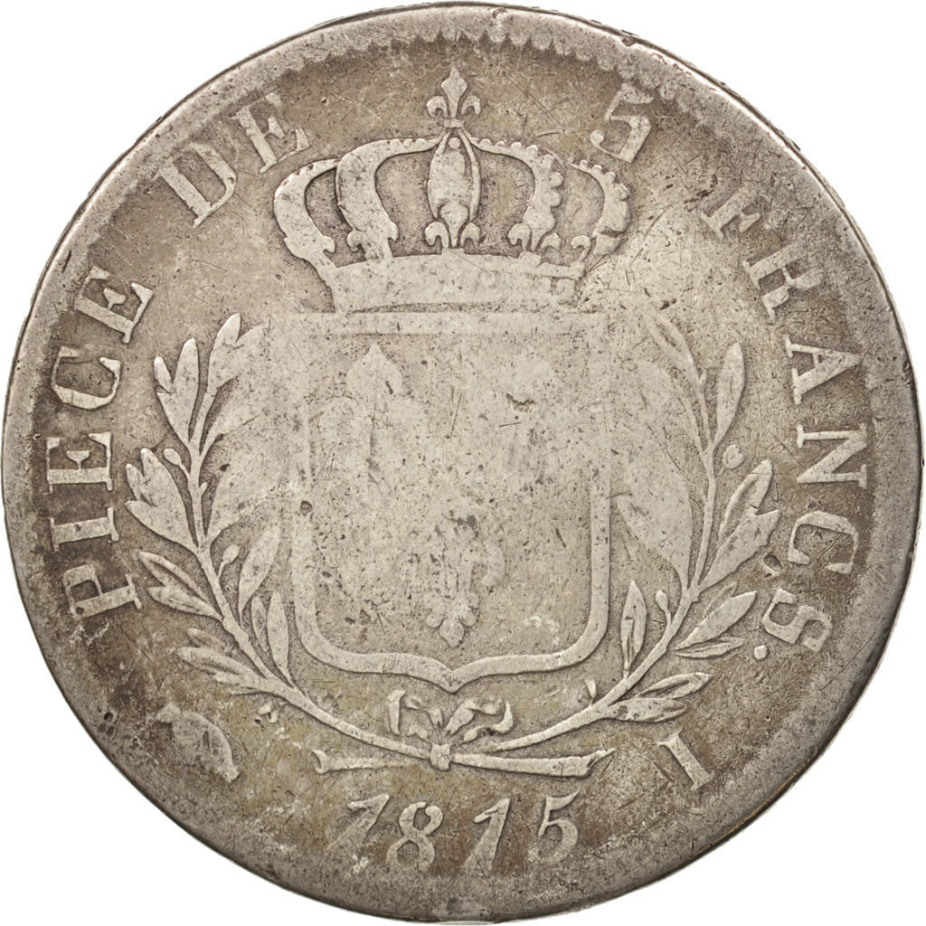 Francia, Louis XVIII, 5 Francs, 1815, Limoges, B+, Argento, KM 702.6
