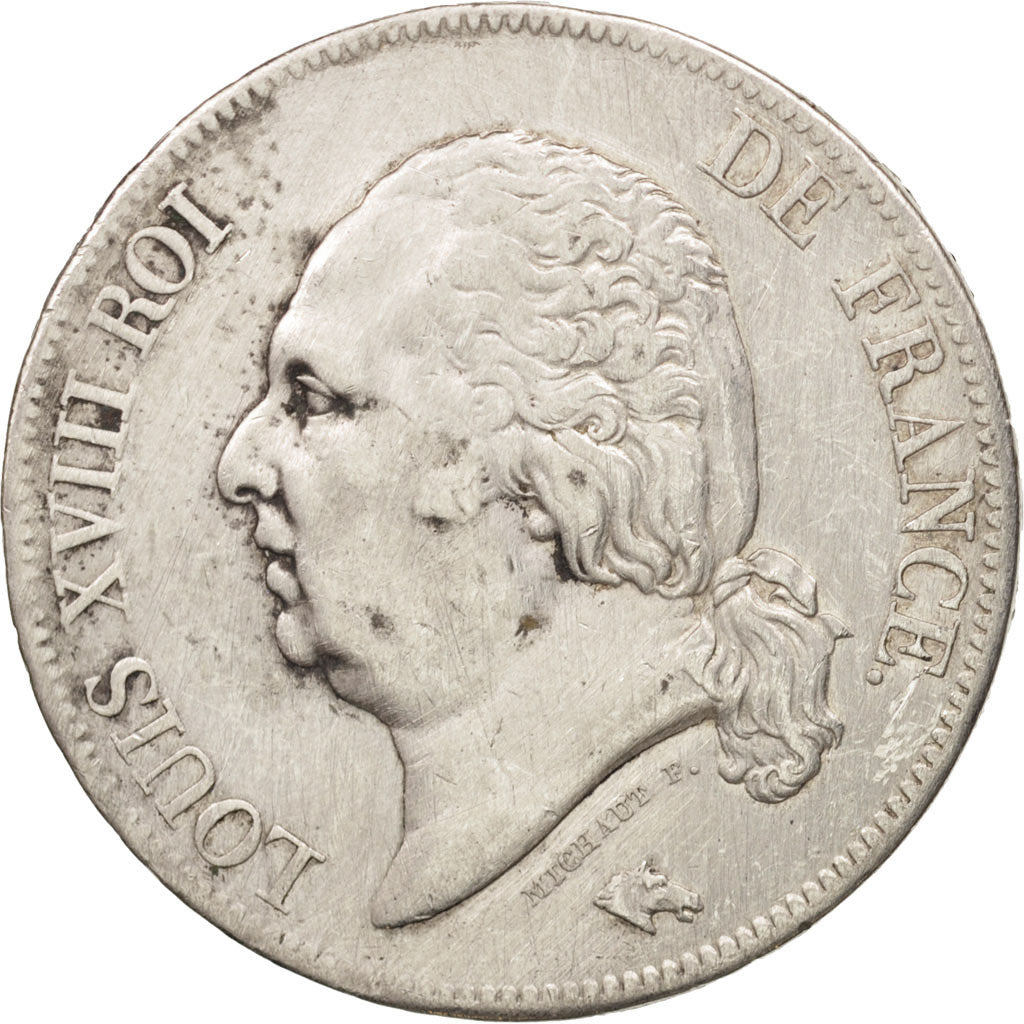 France, Louis XVIII, 5 Francs, 1817, Paris, VF(30-35), Silver, KM 711.1