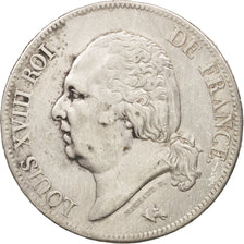 France, Louis XVIII, 5 Francs, 1817, Paris, VF(30-35), Silver, KM 711.1