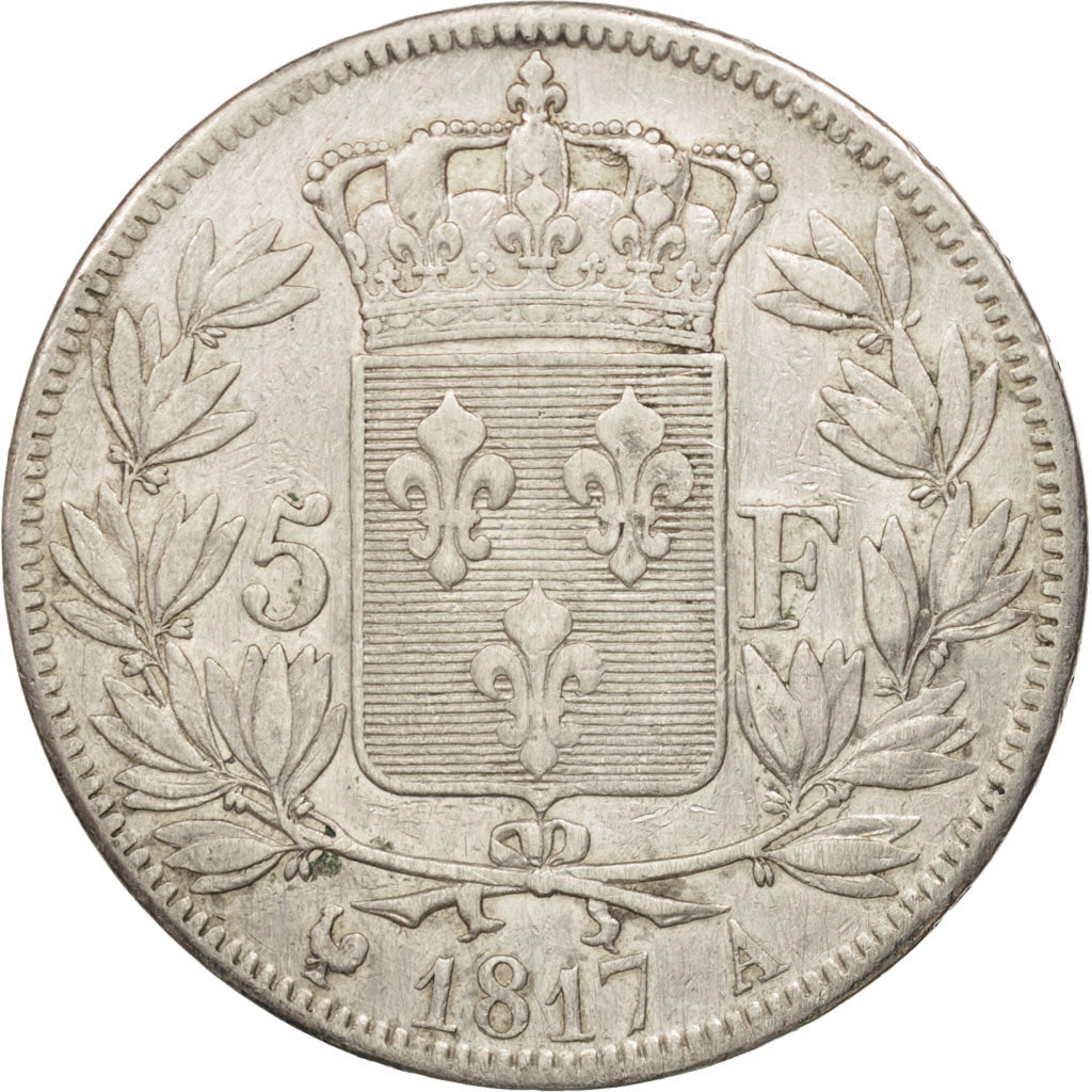 France, Louis XVIII, 5 Francs, 1817, Paris, VF(30-35), Silver, KM 711.1