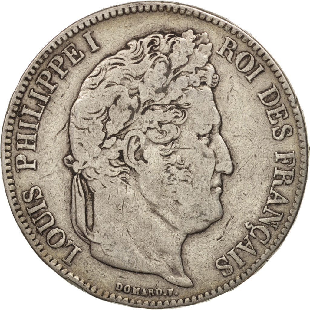 Moneda, Francia, Louis-Philippe, 5 Francs, 1834, La Rochelle, BC+, Plata
