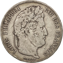 Moneda, Francia, Louis-Philippe, 5 Francs, 1834, La Rochelle, BC+, Plata