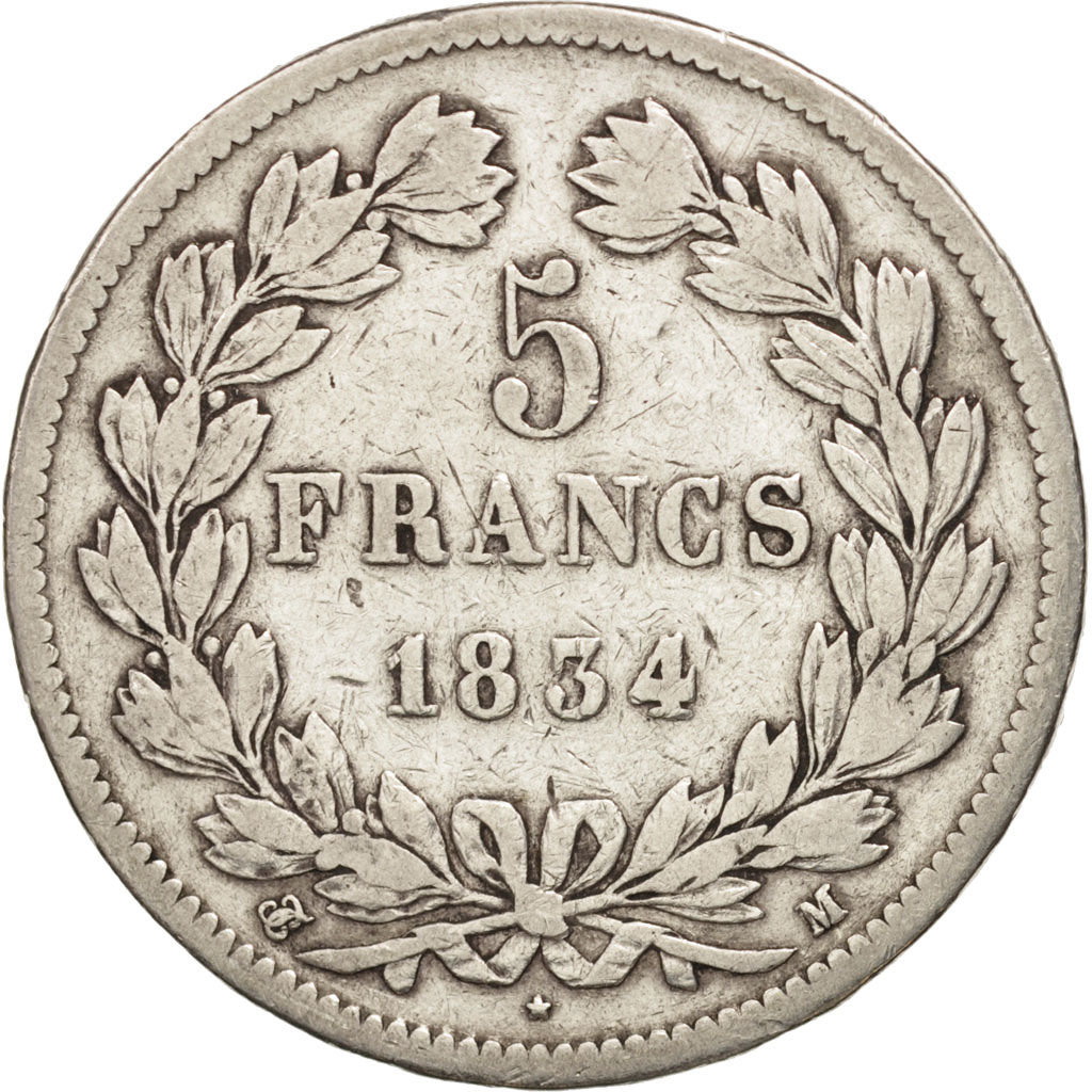 Munten, Frankrijk, Louis-Philippe, 5 Francs, 1834, Toulouse, FR, Zilver