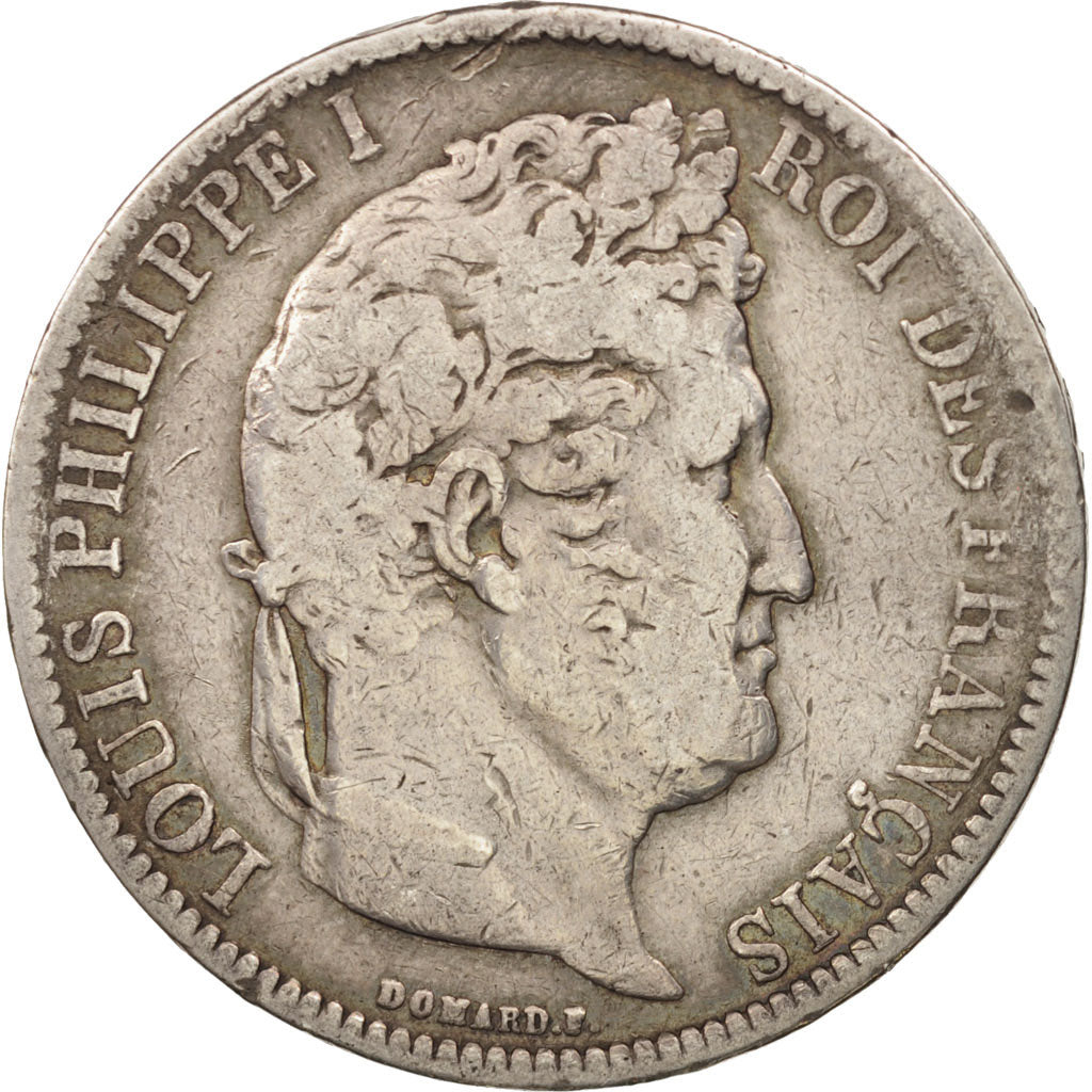 Moneta, Francia, Louis-Philippe, 5 Francs, 1831, Lyon, MB+, Argento, KM:744.2