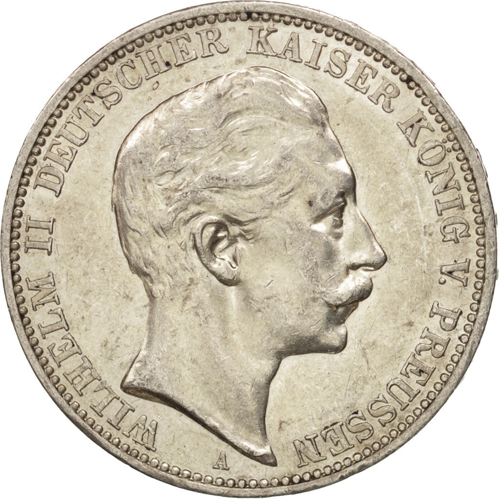 Coin, German States, PRUSSIA, Wilhelm II, 3 Mark, 1912, Berlin, AU(55-58)