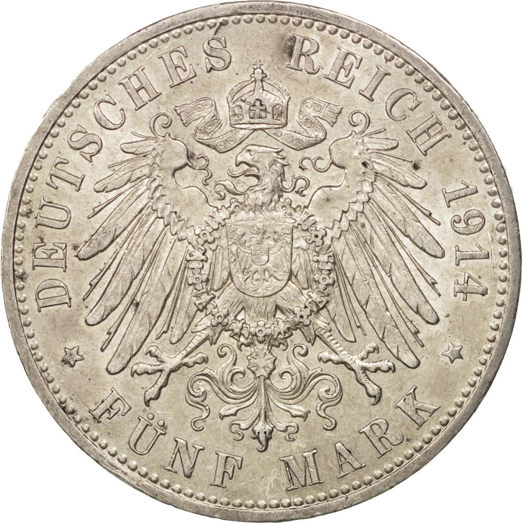 Monnaie, Etats allemands, PRUSSIA, Wilhelm II, 5 Mark, 1914, Berlin, TTB+