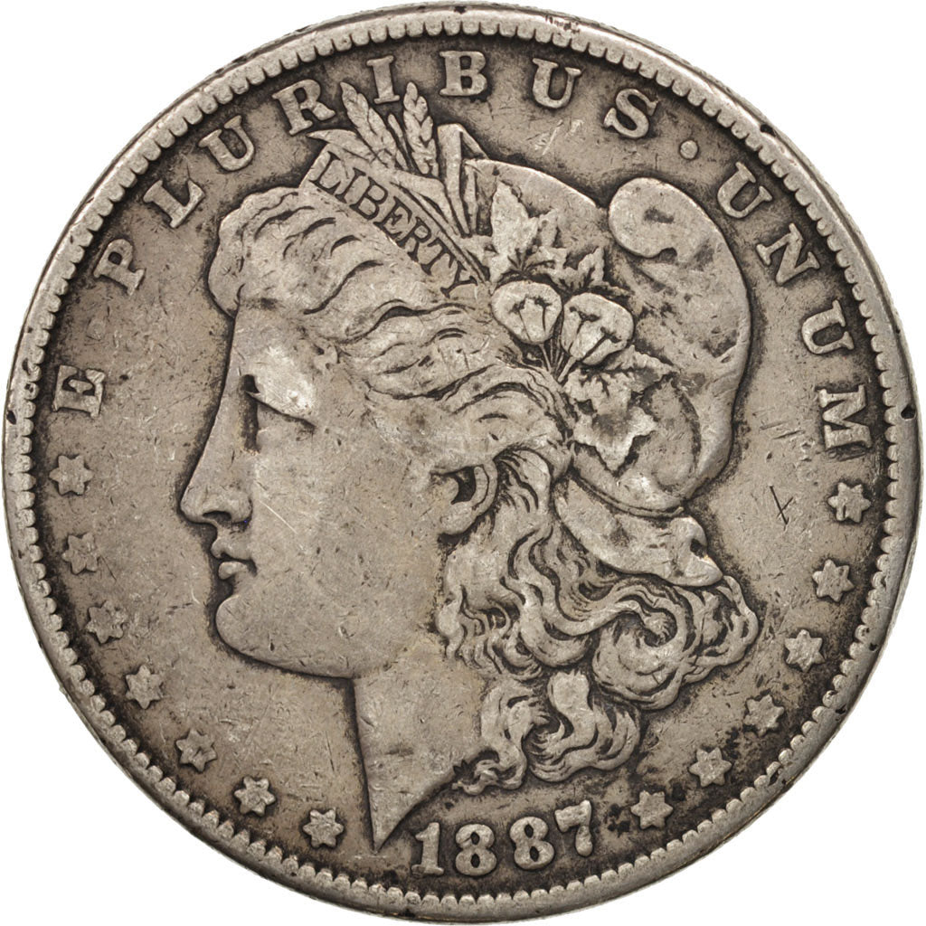 United States, Morgan Dollar, 1887, Philadelphia, VF(30-35), KM 110