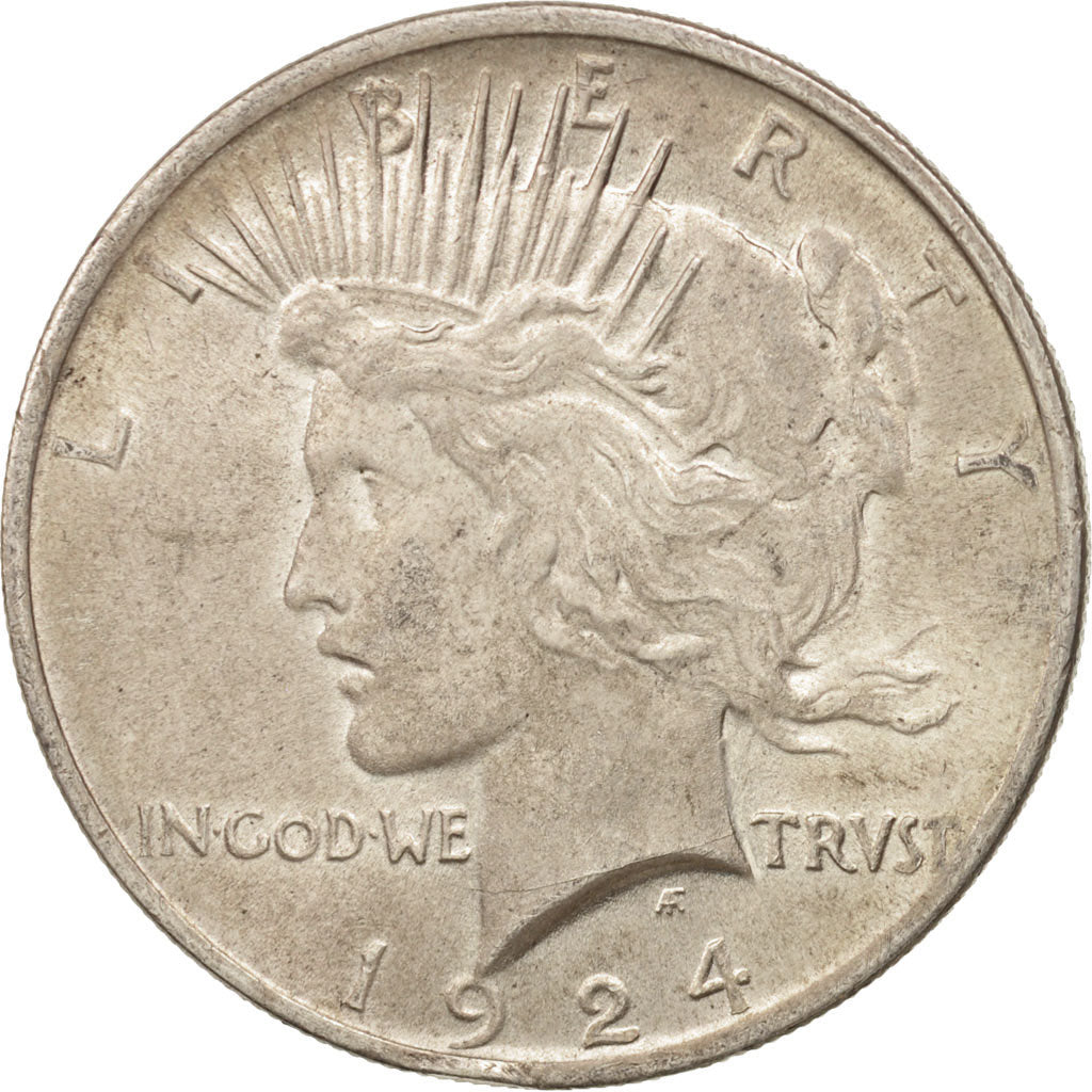 Coin, United States, Peace Dollar, Dollar, 1924, U.S. Mint, Philadelphia