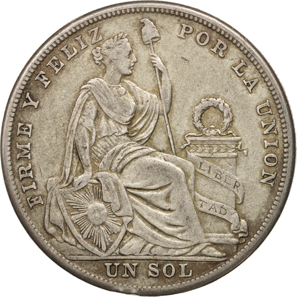 Peru, Sol, 1926, Philadelphia, EF(40-45), Silver, KM:218.1