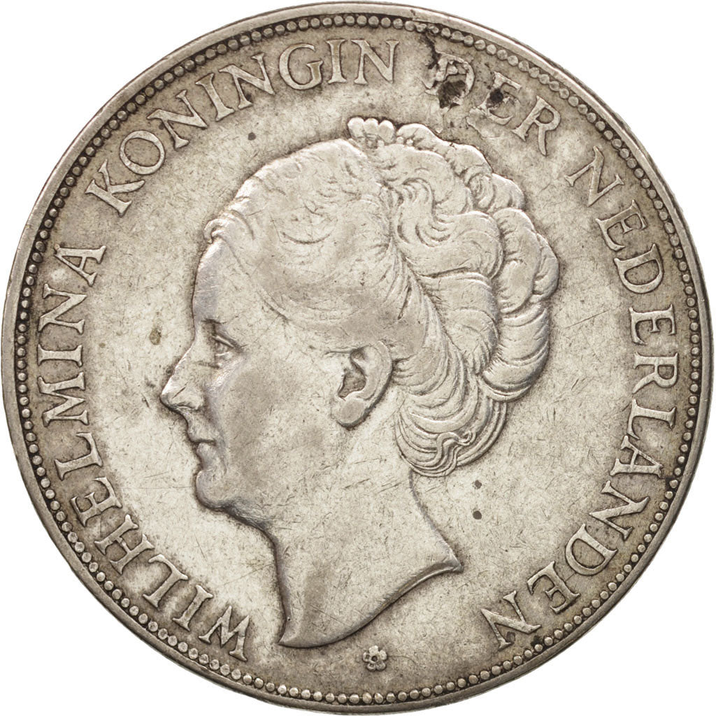 Coin, Netherlands, Wilhelmina I, 2-1/2 Gulden, 1930, EF(40-45), Silver, KM:165
