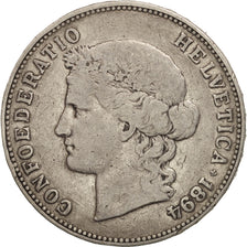 Switzerland, 5 Francs, 1894, Bern, VF(30-35), Silver, KM:34
