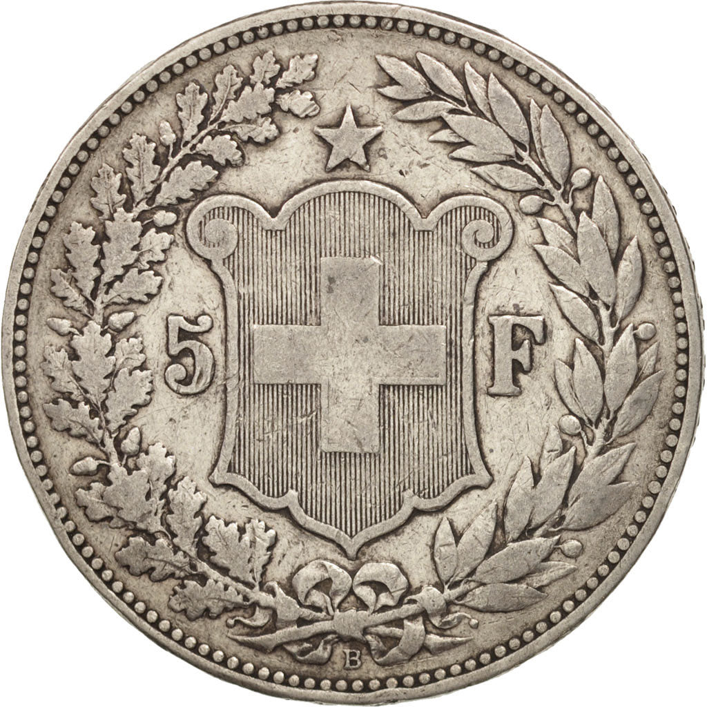 Switzerland, 5 Francs, 1894, Bern, VF(30-35), Silver, KM:34