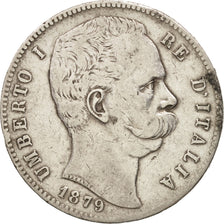 Coin, Italy, Umberto I, 5 Lire, 1879, Rome, VF(30-35), Silver, KM:20