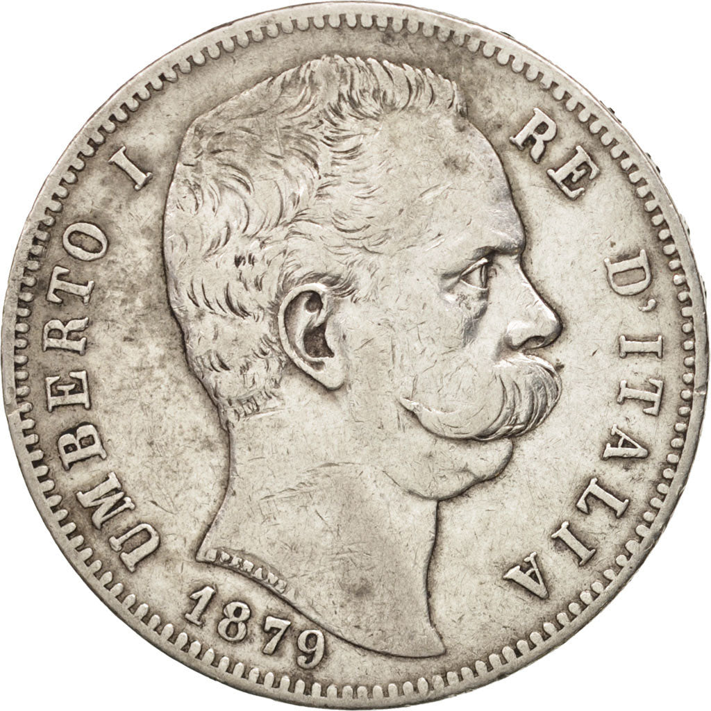 Coin, Italy, Umberto I, 5 Lire, 1879, Rome, EF(40-45), Silver, KM:20