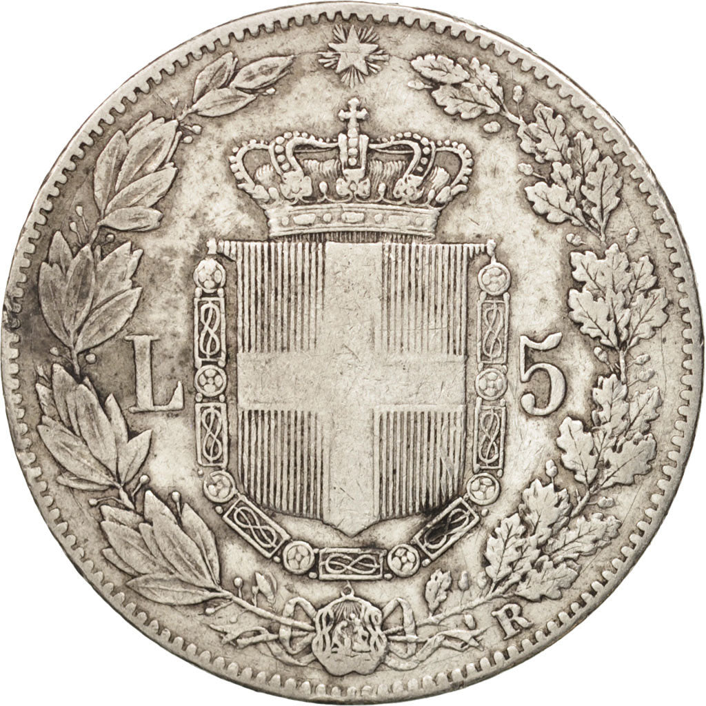 Coin, Italy, Umberto I, 5 Lire, 1879, Rome, EF(40-45), Silver, KM:20