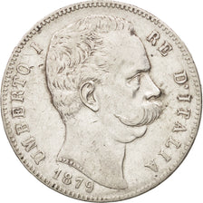 Coin, Italy, Umberto I, 5 Lire, 1879, Rome, EF(40-45), Silver, KM:20