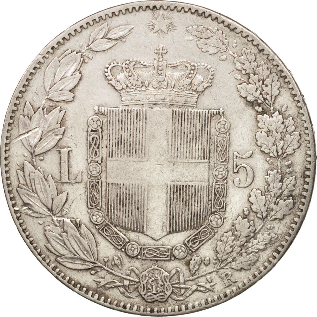 Coin, Italy, Umberto I, 5 Lire, 1879, Rome, EF(40-45), Silver, KM:20