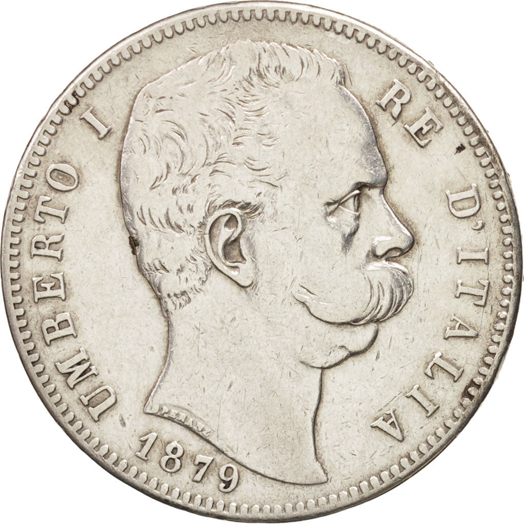 Moneta, Italia, Umberto I, 5 Lire, 1879, Rome, BB, Argento, KM:20