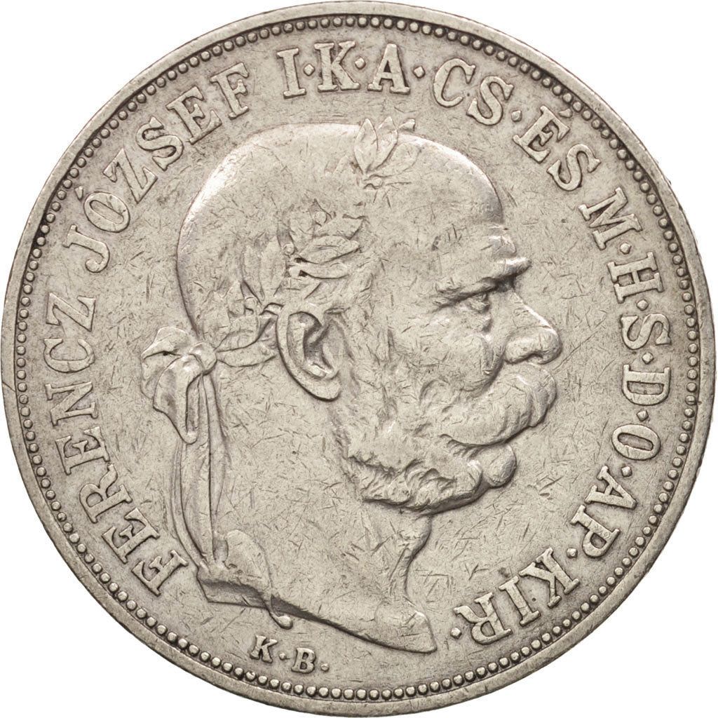 Hungría, Franz Joseph I, 5 Korona, 1900, Kormoczbanya, MBC, Plata, KM:488